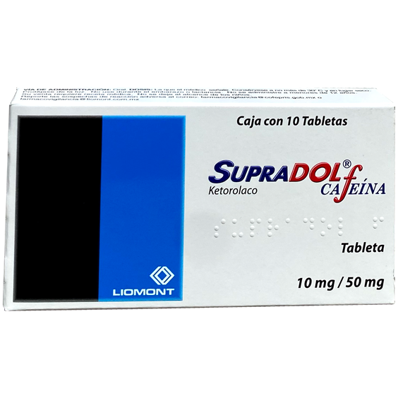 SUPRADOL CAFEINA 10 50 MG TAB 10