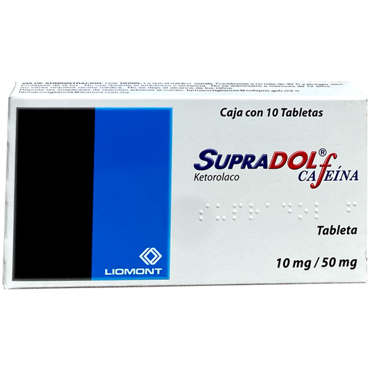SUPRADOL CAFEINA 10 50 MG TAB 10
