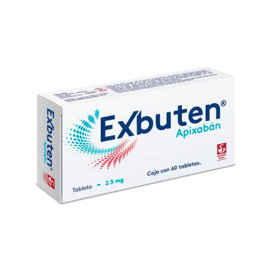 EXBUTEN APIXABAN 2 5 MG 60 TABS