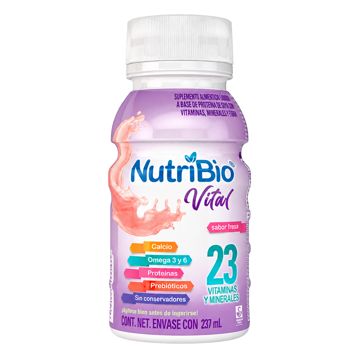 NUTRIBIO VITAL FRESA 237ML — fondo transparente, formato 1:1