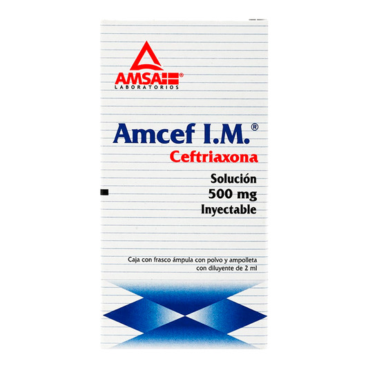 CEFTRIAXONA AMCEF SOL INY 500 MG IM