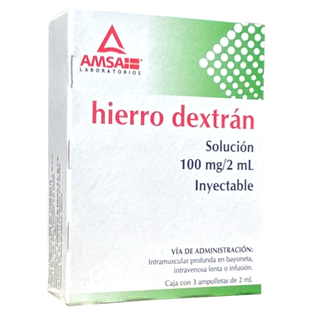 HIERRO DEXTRAN 100MG 2ML AMPC3 AMSA