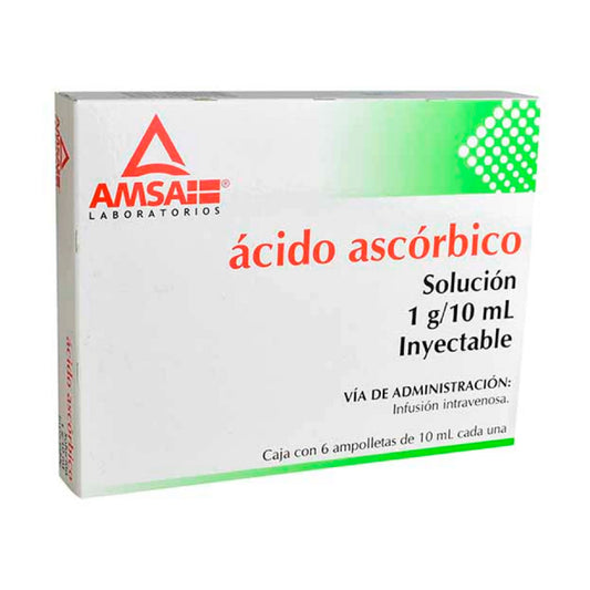 ACIDO ASCORBICO A 6 10ML INFUSION IV AMSA