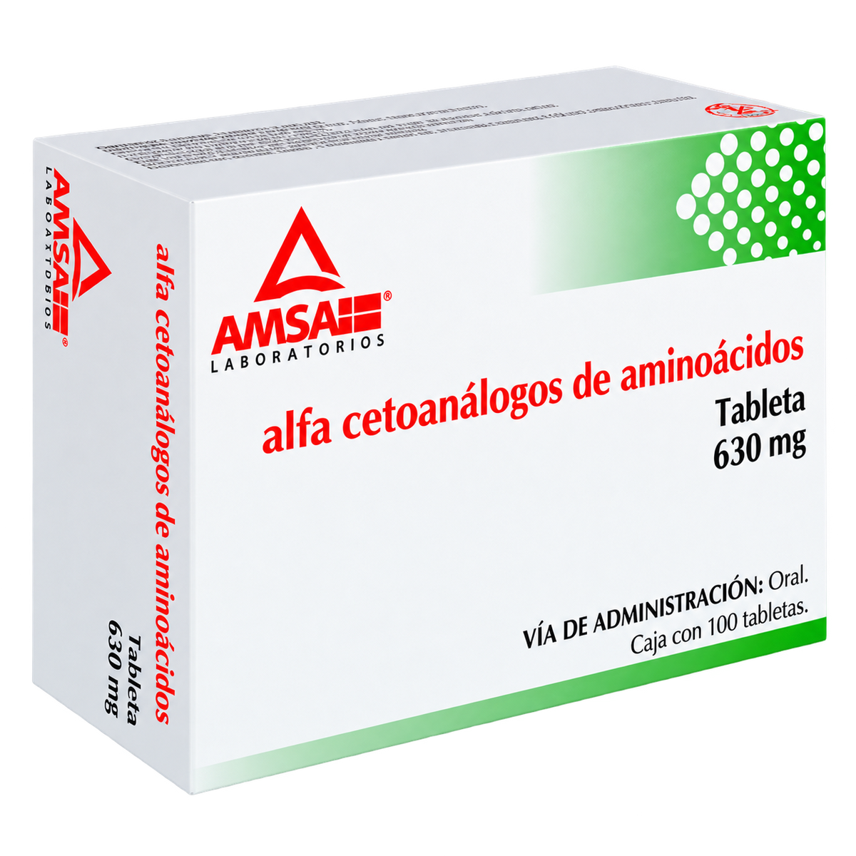 ALFA CETOANALOGOS DE AMINOAC 630MG TAB C100 AMSA — fondo transparente, formato 1:1