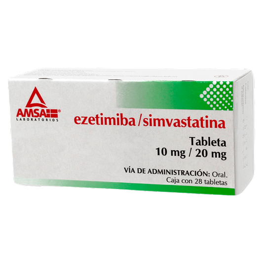 EZETIMIBA SIMVASTATINA 10 20MG TABC28 AMSA