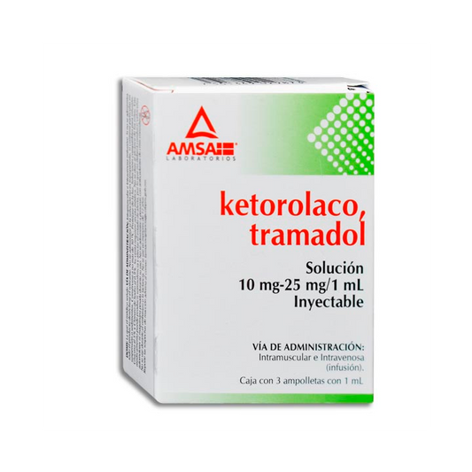 KETOROLAC TRAMADOL 10 25 MG SOL INY 3 AMP