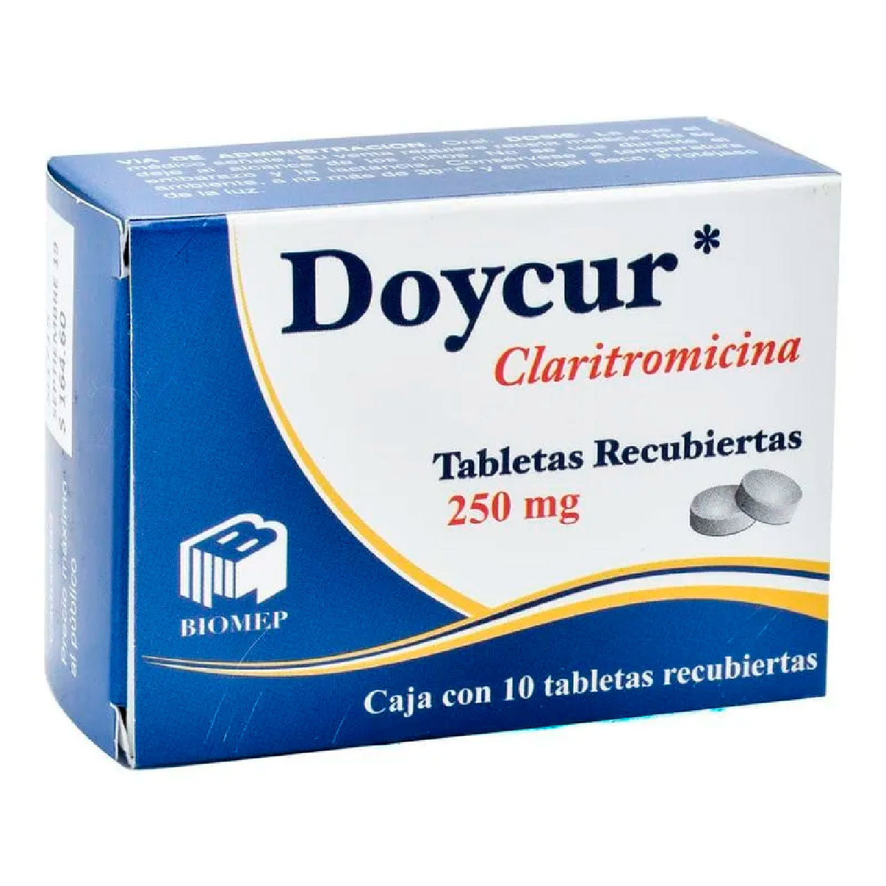 CLARITROMICINA DOYCUR 250 MG TAB 10