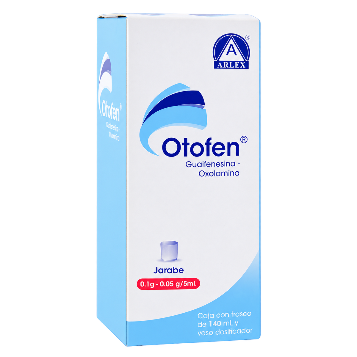 GUAIFENESINA OXOLAMINA OTOFEN 0 1 0 05G JBE 140ML — fondo transparente, formato 1:1