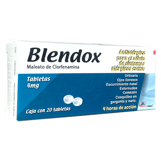 BLENDOX TAB C 20 Clorfenamina