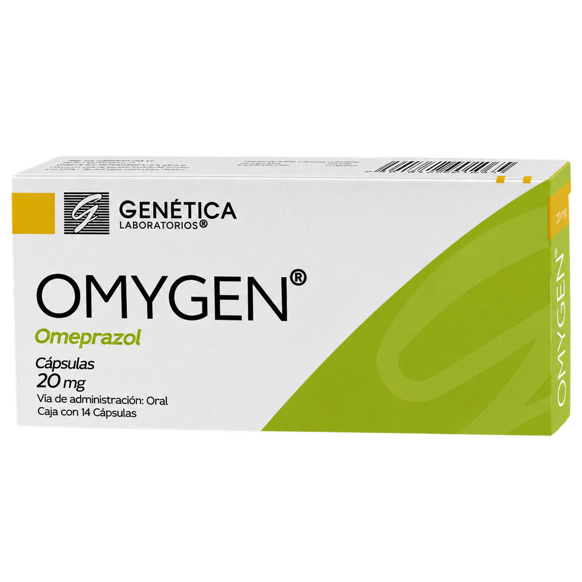 OMEPRAZOL OMYGEN 14 CAP 20MG — fondo transparente, formato 1:1