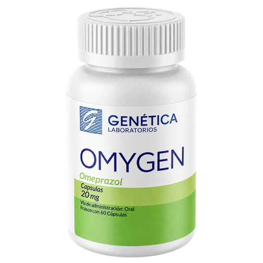 OMEPRAZOL OMYGEN 20 MG CAPS 60  GENETICA — fondo transparente, formato 1:1