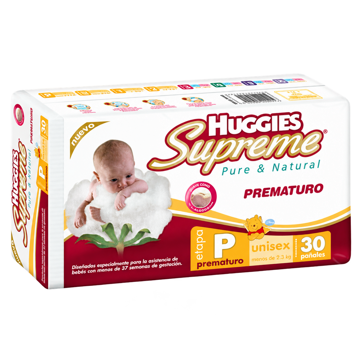 PANAL HUGG SUPREME PREMATURO C 30 — fondo transparente, formato 1:1