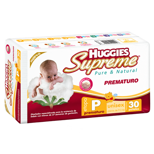 PANAL HUGG SUPREME PREMATURO C 30 — fondo transparente, formato 1:1