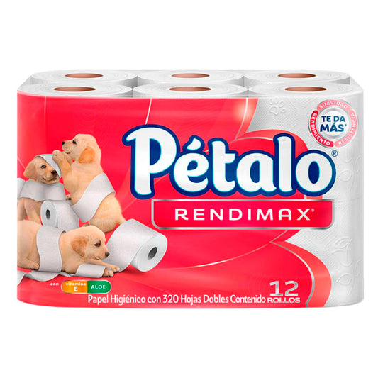PAPEL HIG PETALO RENDIMAX 320 HOJAS 12 ROLLOS