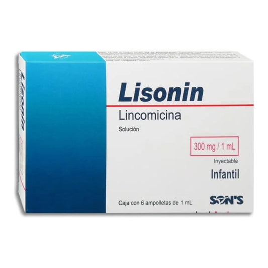 LINCOMICINA LISONIN 300 MG SOL INY AMP C 6 - 7502001161610