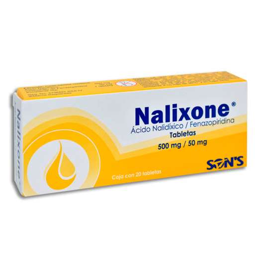 ACIDO NALIDIXICO FENAZOPIRIDINA NALIXONE 500MG 50MG C20 TAB