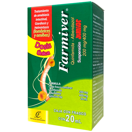 ALBENDAZOL QUINFAMIDA FARMIVER    SUSP 200MG 400MG