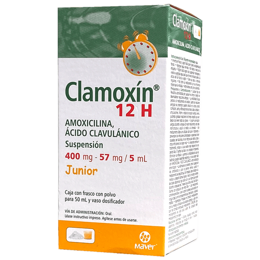 CLAMOXIN 12H SUSP JR 400 57 MG  50 ML Amoxicilina Ac Clavul