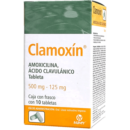 CLAMOXIN TAB 500 125 MG  FCO  C 10 Amoxicilina Ac Clavul