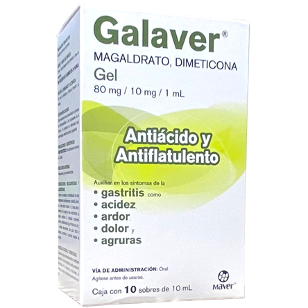 GALAVER  GEL 10 SOB 10 ML Magaldrato  Dimeticona