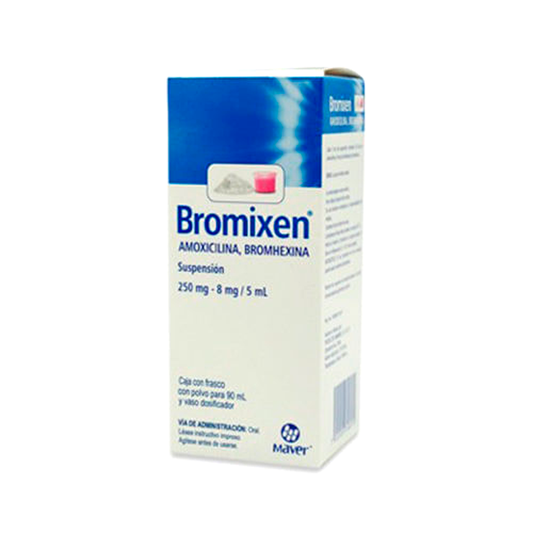 AMOXICILINA BROMHEXINA BROMIXEN  250 MG 8MG 5ML FCO90 ML