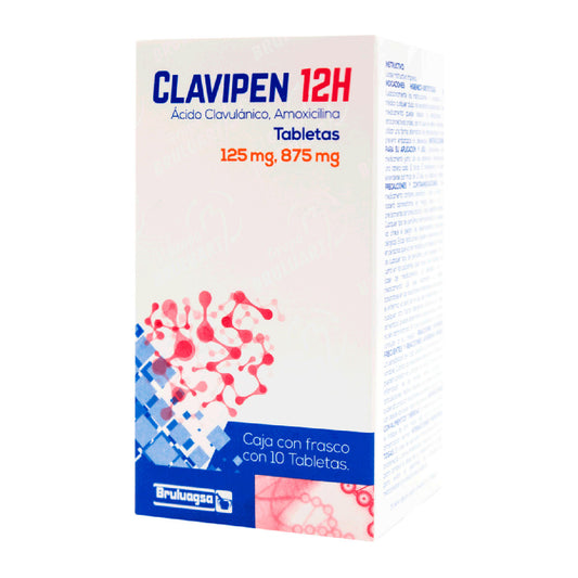 AMOXICILINA ACIDO CLAVULANICO CLAVIPEN    12H 875MG 10TAB