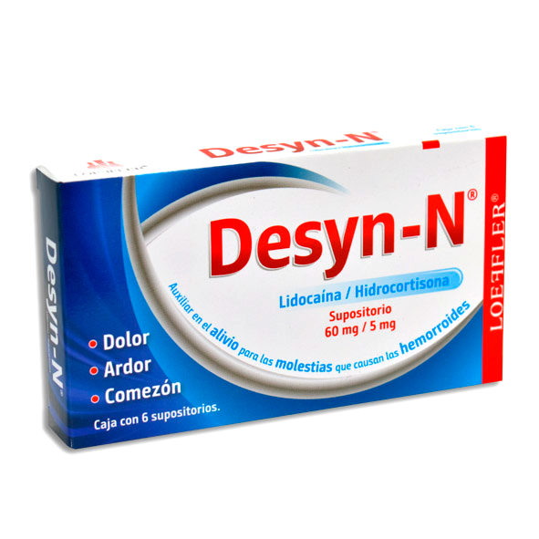 HIDROCORTISONA LIDOCAINA DESYN N 60 0MG 5 0MG C 6 SUPOS