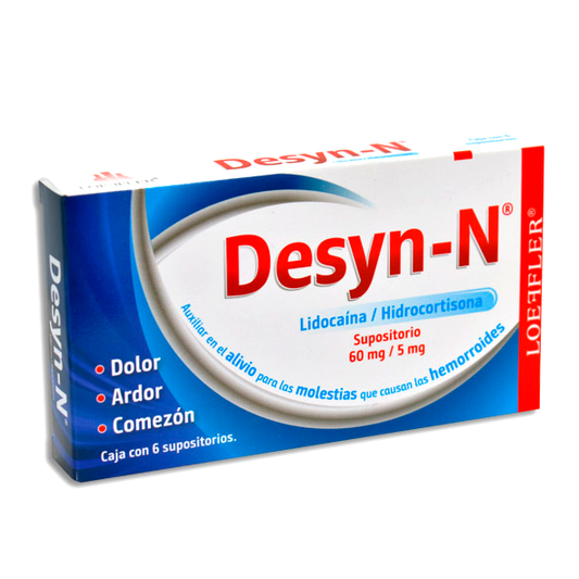 HIDROCORTISONA LIDOCAINA DESYN N 60 0MG 5 0MG C 6 SUPOS