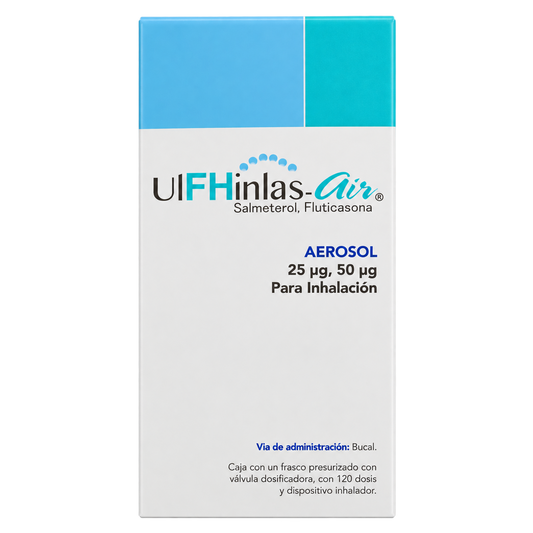 SALMETEROL FLUTICASONA ULFHINLAS AIR 25 50MG SPRAY FARM HISP — fondo transparente, formato 1:1