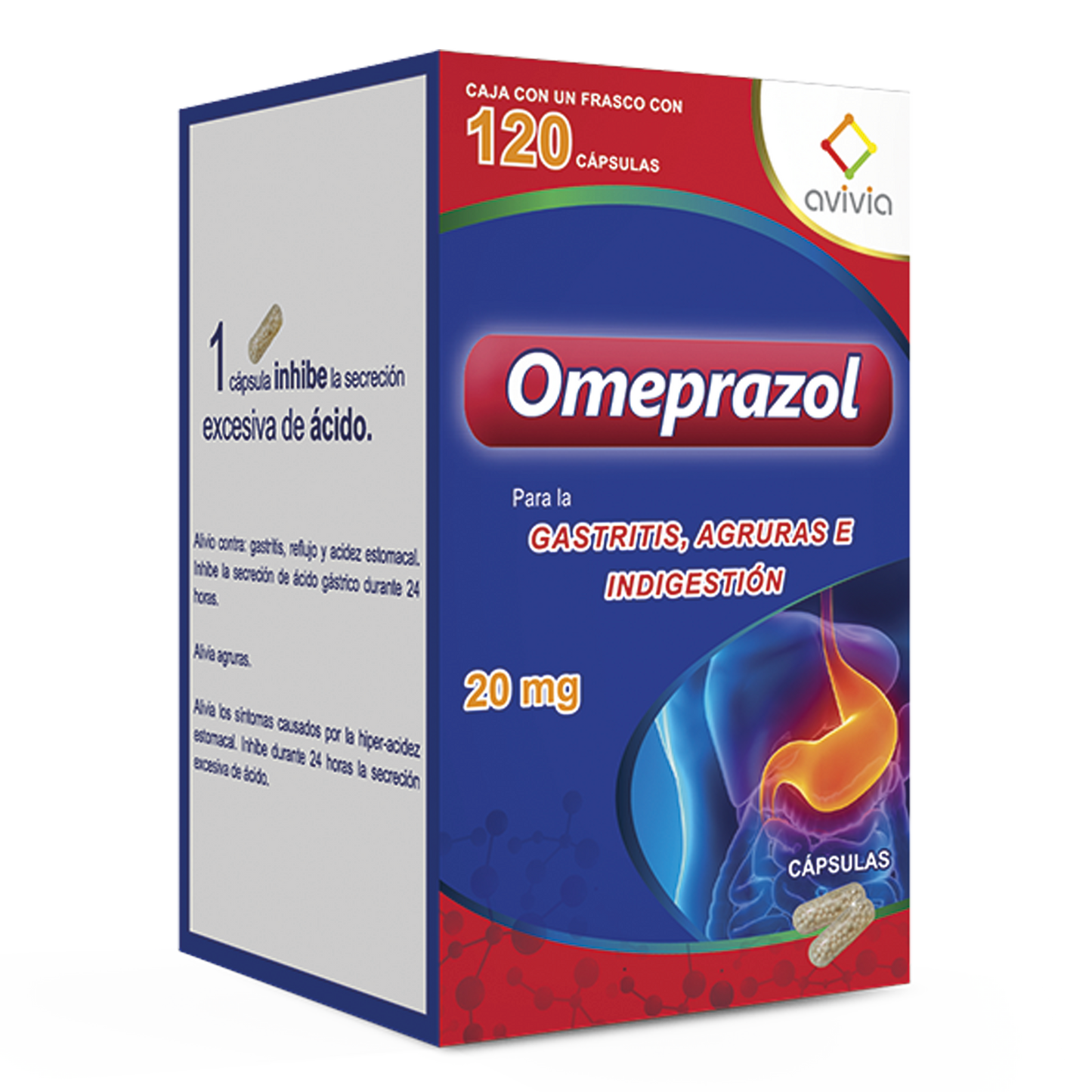 OMEPRAZOL 20MG FCO CAPS 120 AVIVIA