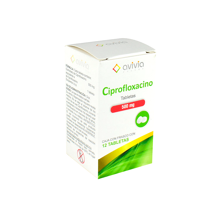 CIPROFLOXACINO 500MG TAB 12 AVIVIA