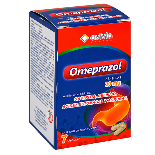 OMEPRAZOL 20MG CAP C7 — fondo transparente, formato 1:1