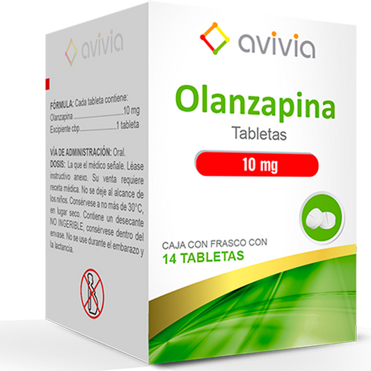 OLANZAPINA 10MG TAB C14 AVIVIA
