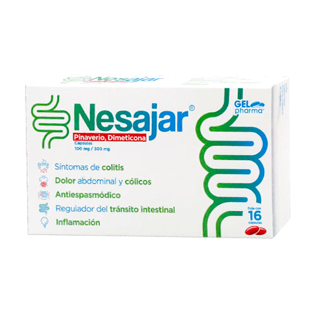NESAJAR 100 300MG CAPS C16 Bromuro De Pinaverio  Dimeticona