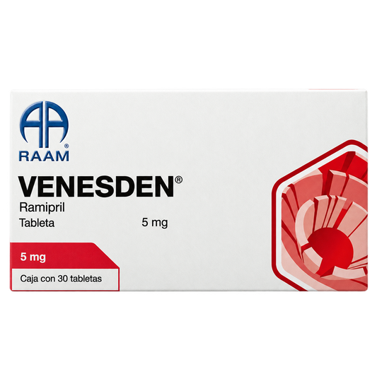 RAMIPRIL 5MG C 30TAB VENESDEN — fondo transparente, formato 1:1