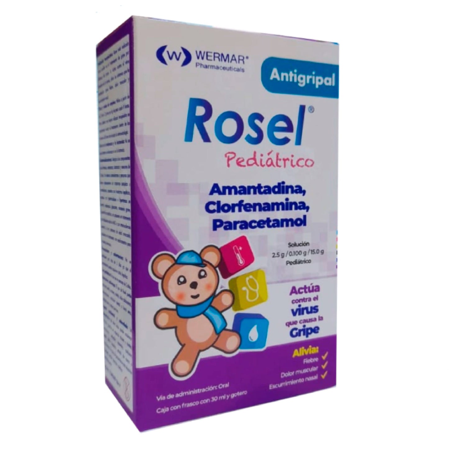 CLORFENAMINA AMANTADINA PARACETAMOL ROSEL GTS PED 30 ML