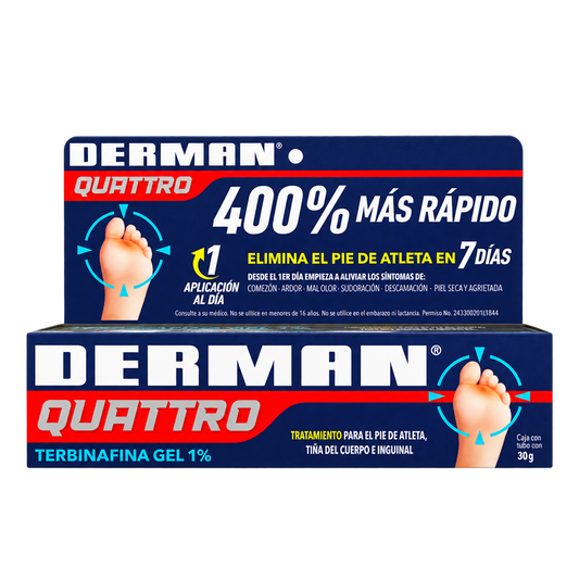 DERMAN QUATTRO 1  TBO 30G GEL — fondo transparente, formato 1:1