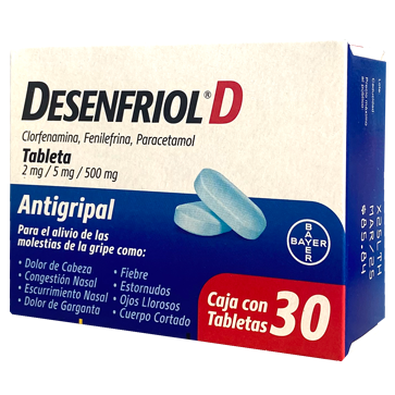 DESENFRIOL D 2 5 500MG 30 TAB