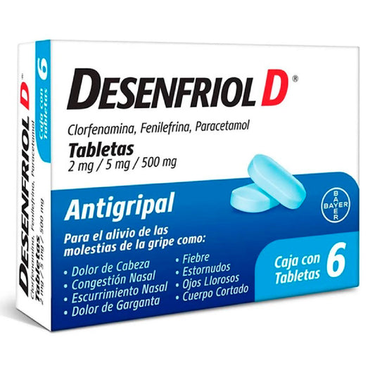 DESENFRIOL D 2 5 500 MG 6 TAB