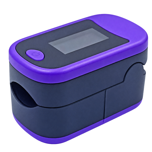 OXIMETRO DIG INHALACARE MORADO C NEGRO HOME CARE FS20E — fondo transparente, formato 1:1