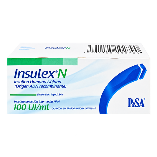 INSULEX N 100 UI AMP 1X10 ML — fondo transparente, formato 1:1