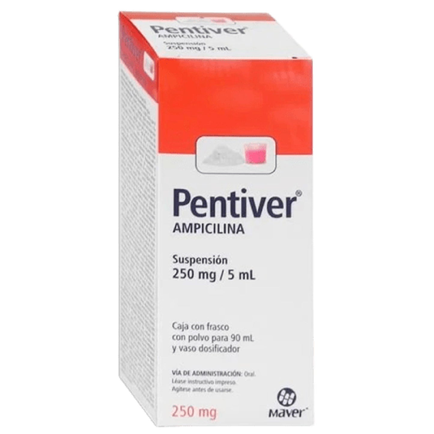 Ampicilina PENTIVER 250 MG 5ML SUSP 90ML