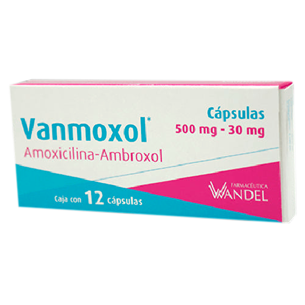 AMOXICILINA AMBROXOL VANMOXOL 500 30 MG CAPS 12