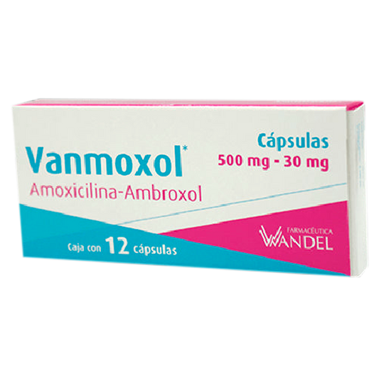 AMOXICILINA AMBROXOL VANMOXOL 500 30 MG CAPS 12