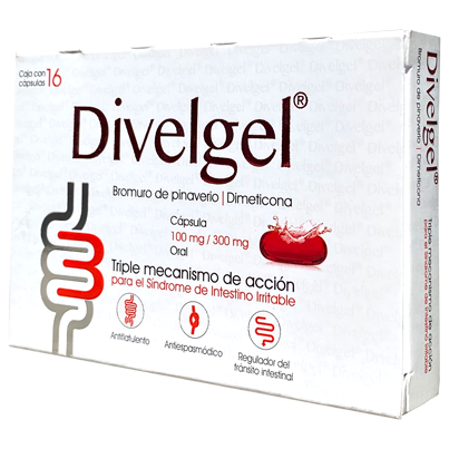 DIVELGEL100MG 300MG C16 CAPS Bromuro De Pinaverio  Dimeticona