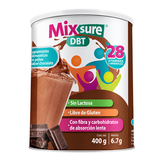MIXSURE DBT PVO 400G CHOCOLATE SUPLE ALIM — fondo transparente, formato 1:1