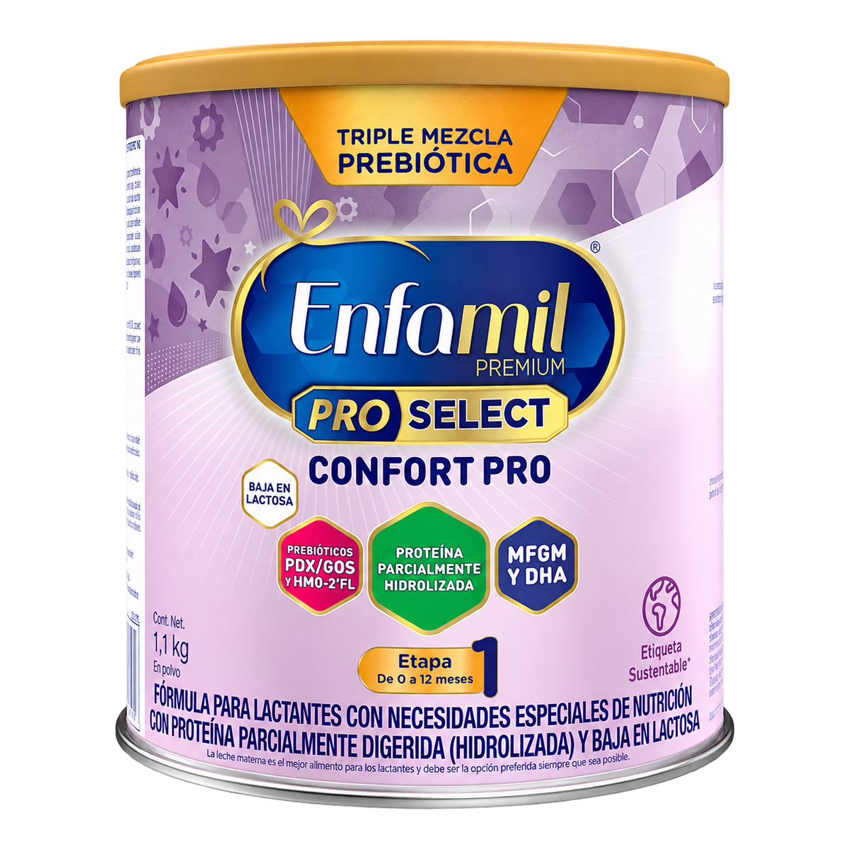 ENFAMIL 1 CONFORT SELEC 1100G PVO — fondo transparente, formato 1:1