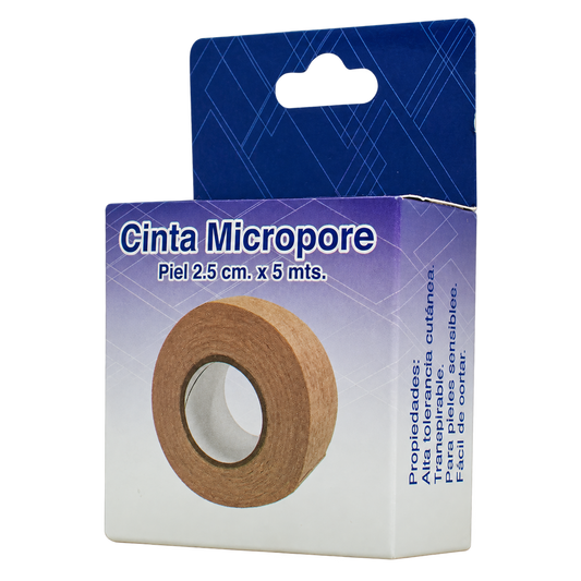 CINTA MICROPOR PIEL 2 5CM X 5MT CALI — fondo transparente