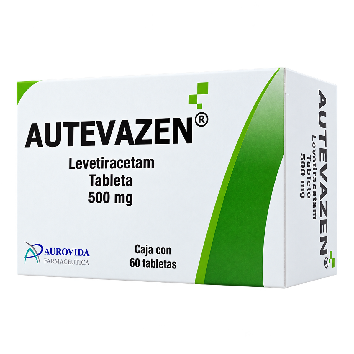 LEVETIRACETAM  AUTEVAZEN 500MG 60TABS AUROVIDA — fondo transparente, formato 1:1