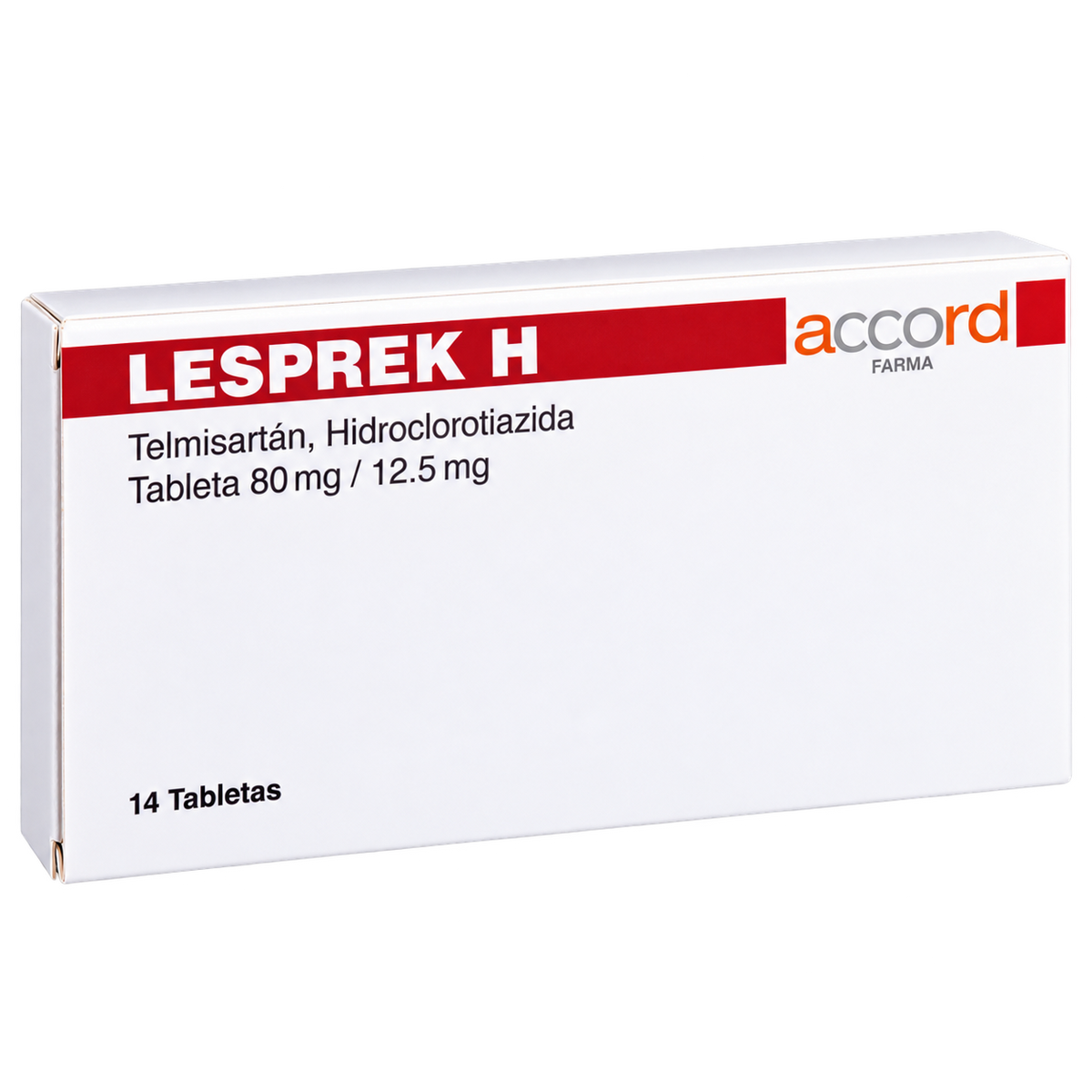 TELMISARTAN HIDROCLORTIAZIDA LESPREK H 80 12 5 MG C 14  TAB — fondo transparente, formato 1:1